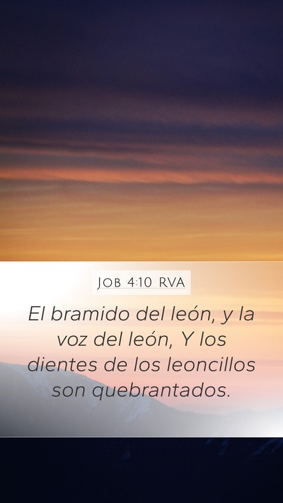 Job 4:10 RVA Bible Verse Image