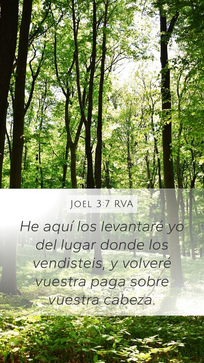 Joel 3:7 RVA Mobile Phone Wallpaper - He aquí los levantaré yo del lugar donde los - Mobile Bible Verse Wallpaper