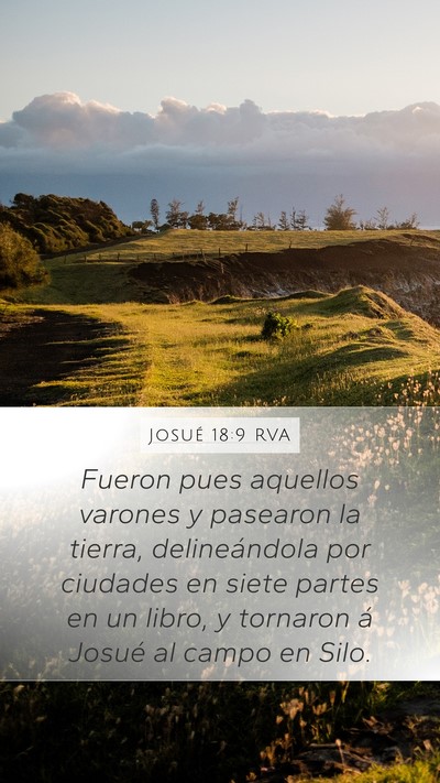 Josué 18:9 RVA Mobile Phone Wallpaper - Fueron pues aquellos varones y pasearon la - Mobile Bible Verse Wallpaper