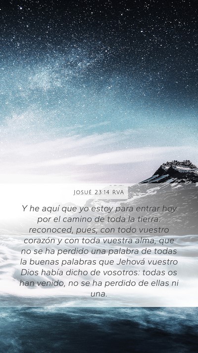 Josué 23:14 RVA Mobile Phone Wallpaper - Y he aquí que yo estoy para entrar hoy por el - Mobile Bible Verse Wallpaper