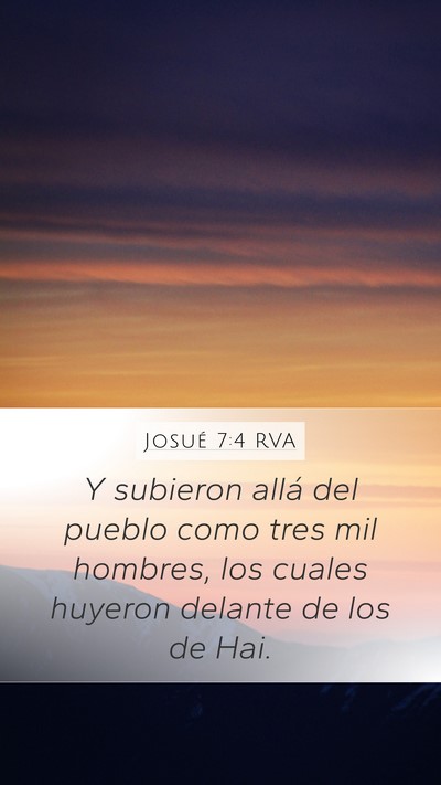Josué 7:4 RVA Mobile Phone Wallpaper - Y subieron allá del pueblo como tres mil - Mobile Bible Verse Wallpaper