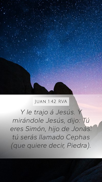 Juan 1:42 RVA Bible Verse Image