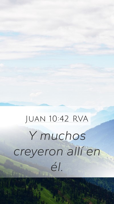 Juan 10:42 RVA Mobile Phone Wallpaper - Y muchos creyeron allí en - Mobile Bible Verse Wallpaper