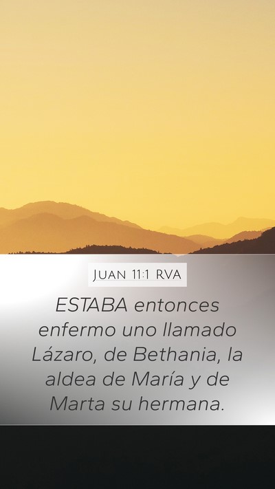 Juan 11:1 RVA Bible Verse Image
