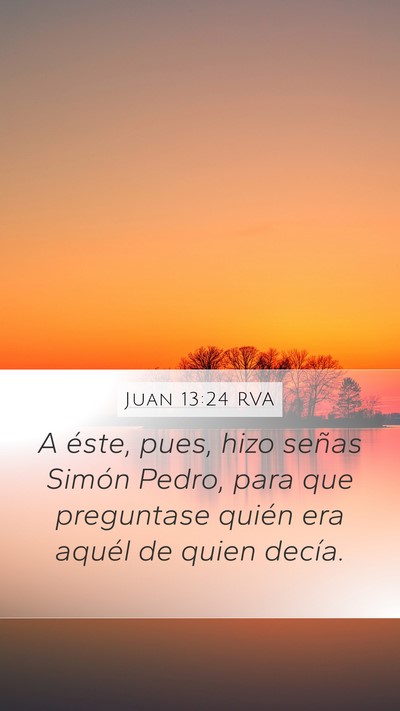 Juan 13:24 RVA Mobile Phone Wallpaper - A éste, pues, hizo señas Simón Pedro, para que - Mobile Bible Verse Wallpaper