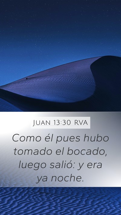 Juan 13:30 RVA Bible Verse Image
