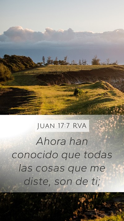 Juan 17:7 RVA Mobile Phone Wallpaper - Ahora han conocido que todas las cosas que me - Mobile Bible Verse Wallpaper