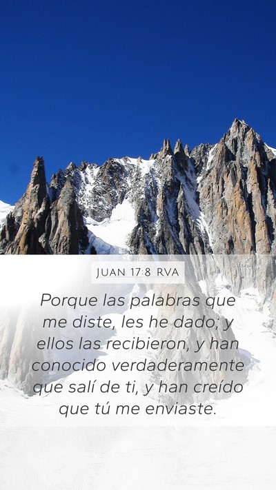 Juan 17:8 RVA Bible Verse Image