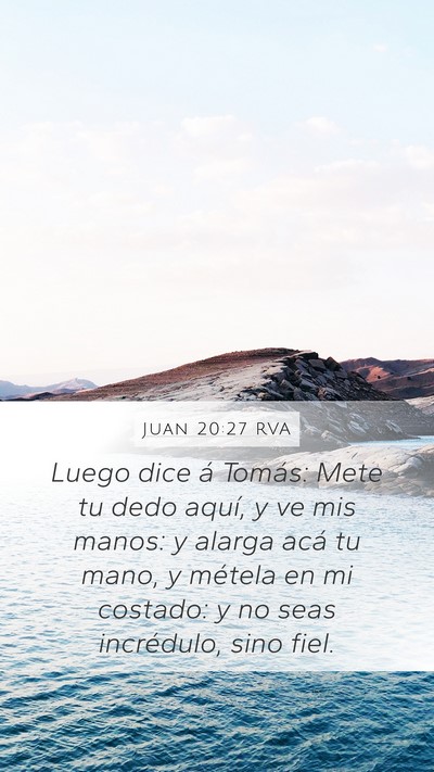 Juan 20:27 RVA Bible Verse Image