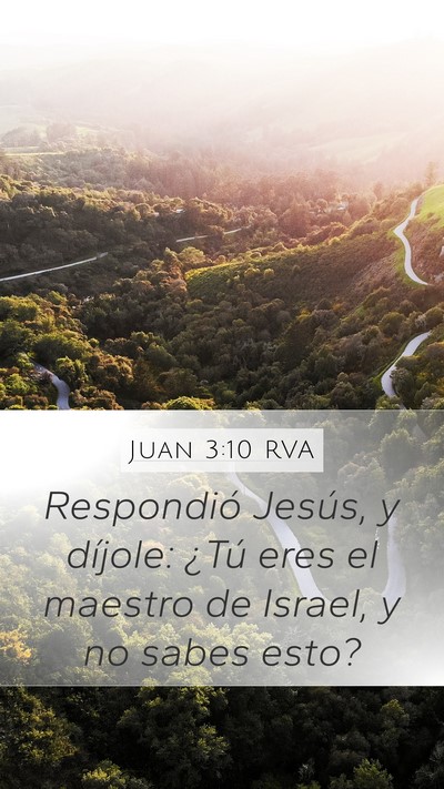 Juan 3:10 RVA Mobile Phone Wallpaper - Respondió Jesús, y díjole: ¿Tú eres el - Mobile Bible Verse Wallpaper