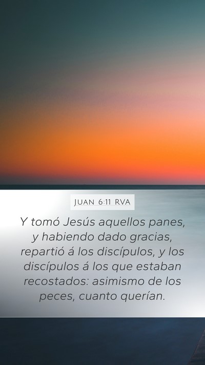 Juan 6:11 RVA Mobile Phone Wallpaper - Y tomó Jesús aquellos panes, y habiendo dado - Mobile Bible Verse Wallpaper
