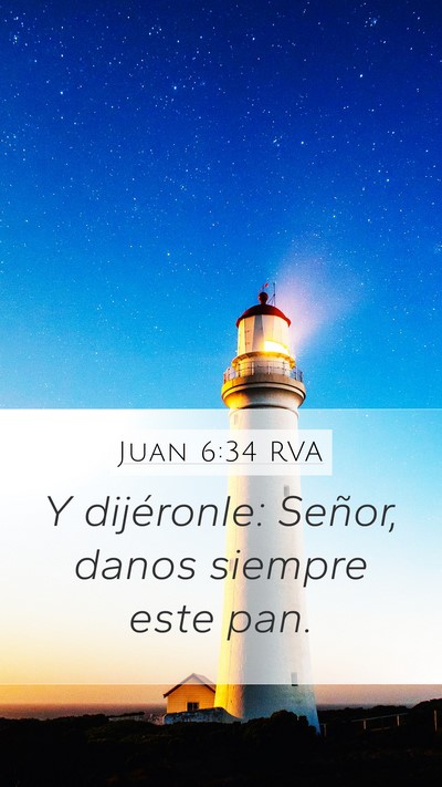 Juan 6:34 RVA Bible Verse Image