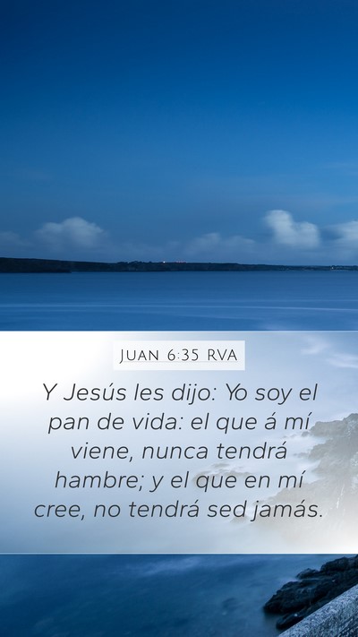 Juan 6:35 RVA Bible Verse Image