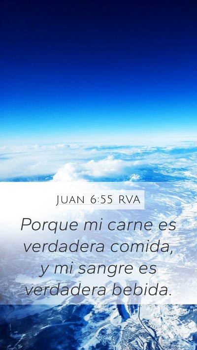 Juan 6:55 RVA Bible Verse Image