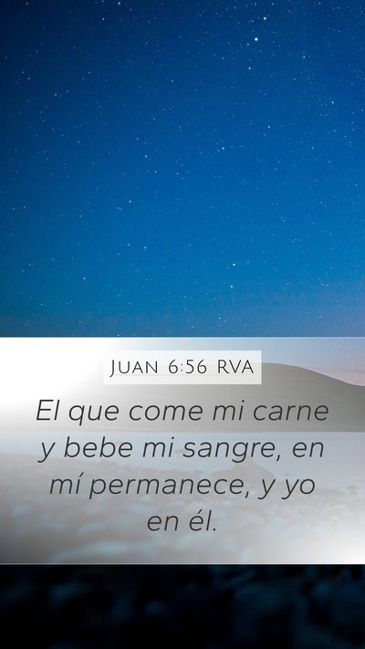 Juan 6:56 RVA Bible Verse Image