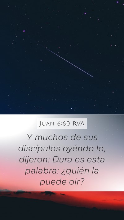 Juan 6:60 RVA Bible Verse Image