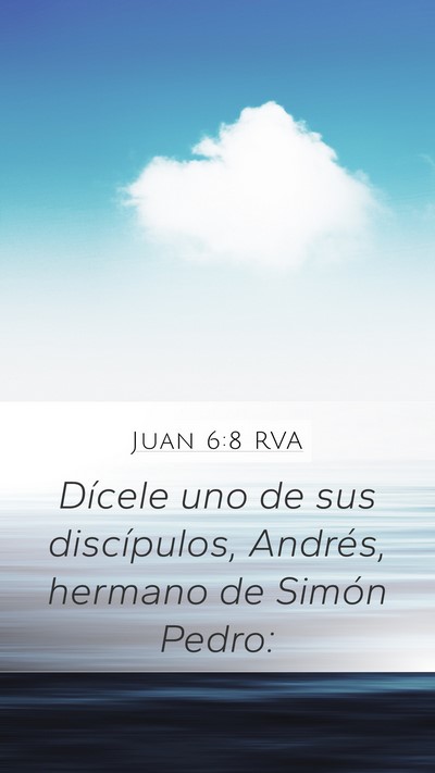 Juan 6:8 RVA Mobile Phone Wallpaper - Dícele uno de sus discípulos, Andrés, hermano - Mobile Bible Verse Wallpaper
