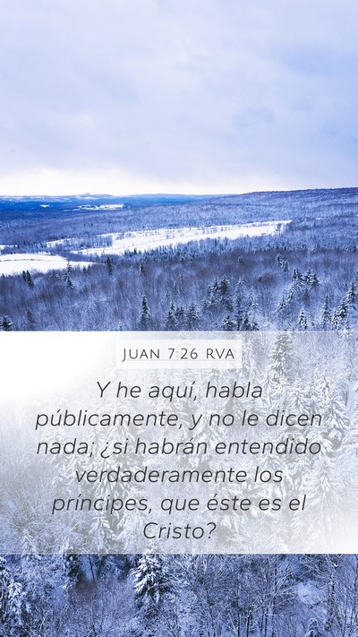 Juan 7:26 RVA Mobile Phone Wallpaper - Y he aquí, habla públicamente, y no le dicen - Mobile Bible Verse Wallpaper