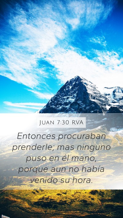 Juan 7:30 RVA Bible Verse Image