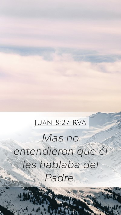 Juan 8:27 RVA Mobile Phone Wallpaper - Mas no entendieron que él les hablaba del - Mobile Bible Verse Wallpaper