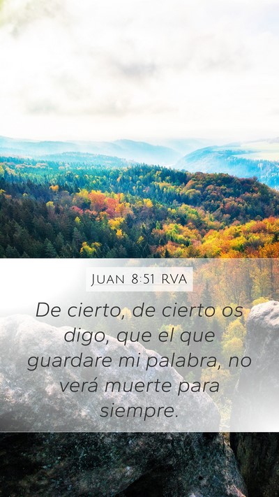 Juan 8:51 RVA Bible Verse Image