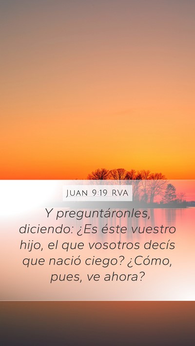 Juan 9:19 RVA Mobile Phone Wallpaper - Y preguntáronles, diciendo: ¿Es éste vuestro - Mobile Bible Verse Wallpaper