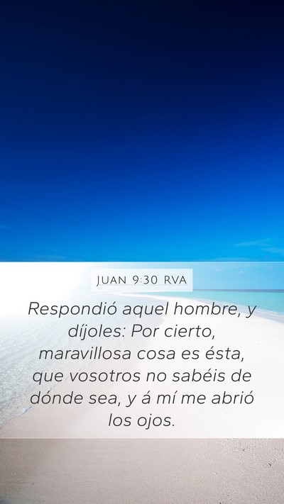 Juan 9:30 RVA Bible Verse Image