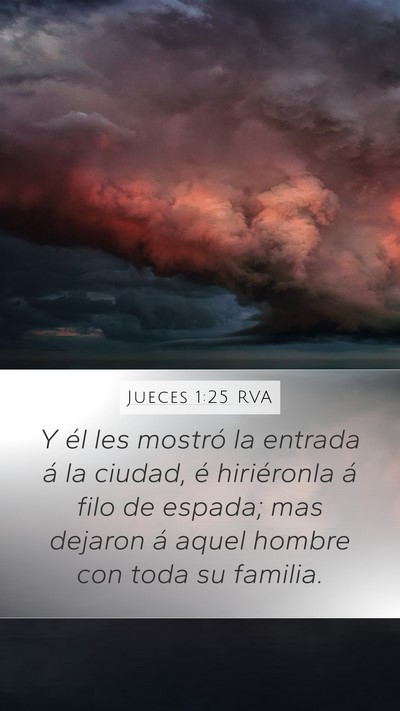 Jueces 1:25 RVA Mobile Phone Wallpaper - Y él les mostró la entrada á la ciudad, é - Mobile Bible Verse Wallpaper