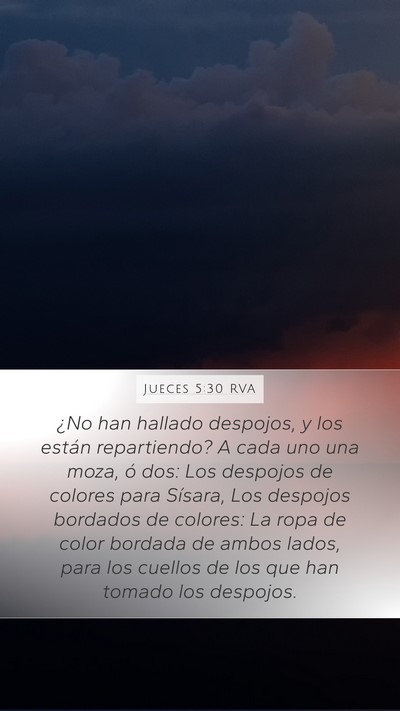 Jueces 5:30 RVA Bible Verse Image