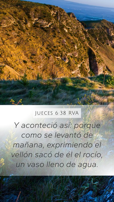 Jueces 6:38 RVA Mobile Phone Wallpaper - Y aconteció así: porque como se levantó de - Mobile Bible Verse Wallpaper