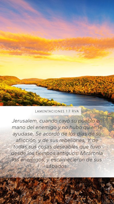 Lamentaciones 1:7 RVA Bible Verse Image