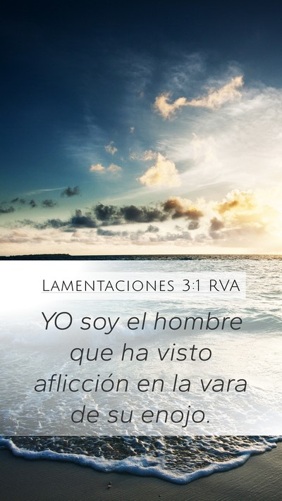 Lamentaciones 3:1 RVA Mobile Phone Wallpaper - YO soy el hombre que ha visto aflicción en la - Mobile Bible Verse Wallpaper