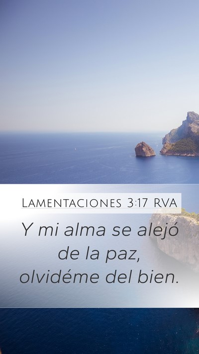 Lamentaciones 3:17 RVA Mobile Phone Wallpaper - Y mi alma se alejó de la paz, olvidéme del - Mobile Bible Verse Wallpaper