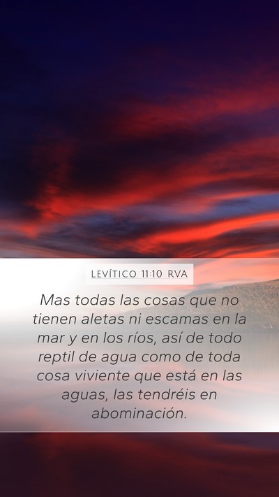 Levítico 11:10 RVA Mobile Phone Wallpaper - Mas todas las cosas que no tienen aletas ni - Mobile Bible Verse Wallpaper