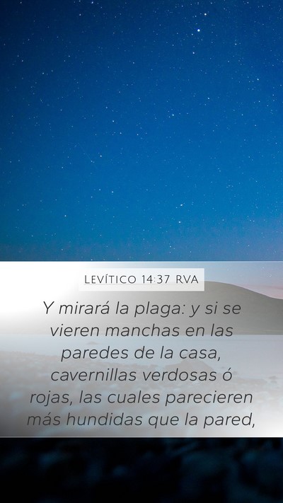 Levítico 14:37 RVA Mobile Phone Wallpaper - Y mirará la plaga: y si se vieren manchas en las - Mobile Bible Verse Wallpaper