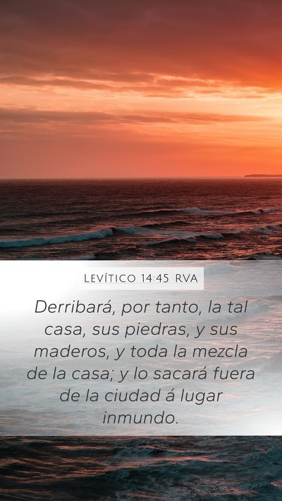 Levítico 14:45 RVA Mobile Phone Wallpaper - Derribará, por tanto, la tal casa, sus piedras, - Mobile Bible Verse Wallpaper