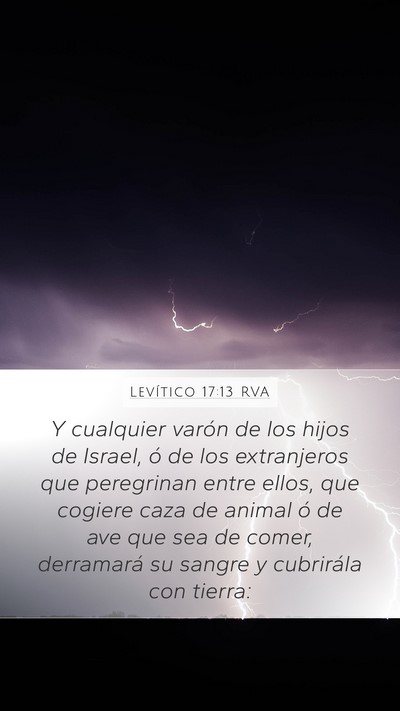 Levítico 17:13 RVA Mobile Phone Wallpaper - Y cualquier varón de los hijos de Israel, ó de - Mobile Bible Verse Wallpaper