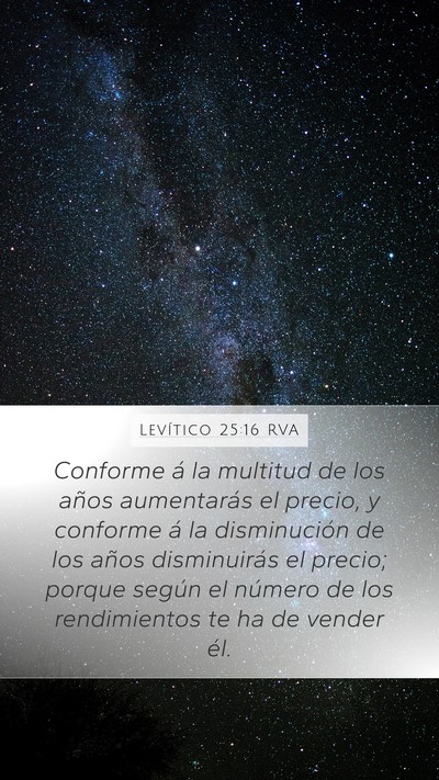 Levítico 25:16 RVA Mobile Phone Wallpaper - Conforme á la multitud de los años aumentarás - Mobile Bible Verse Wallpaper