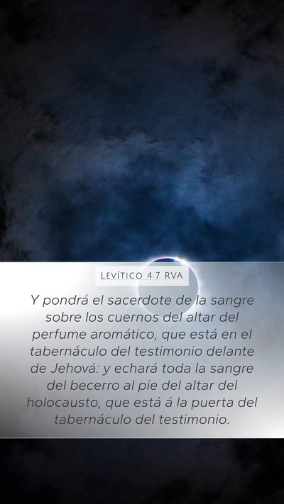 Levítico 4:7 RVA Bible Verse Image