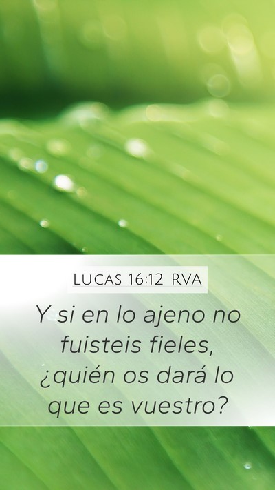 Lucas 16:12 RVA Mobile Phone Wallpaper - Y si en lo ajeno no fuisteis fieles, ¿quién os - Mobile Bible Verse Wallpaper