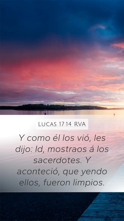 Lucas 17:14 RVA Mobile Phone Wallpaper - Y como él los vió, les dijo: Id, mostraos á - Mobile Bible Verse Wallpaper
