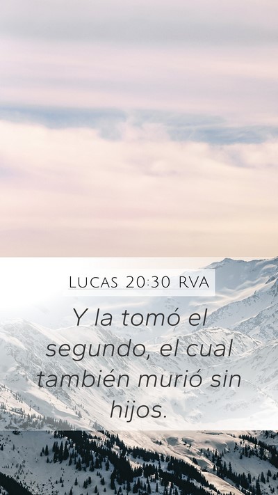 Lucas 20:30 RVA Mobile Phone Wallpaper - Y la tomó el segundo, el cual también murió - Mobile Bible Verse Wallpaper