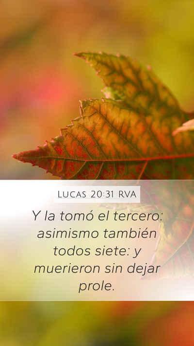 Lucas 20:31 RVA Mobile Phone Wallpaper - Y la tomó el tercero: asimismo también todos - Mobile Bible Verse Wallpaper