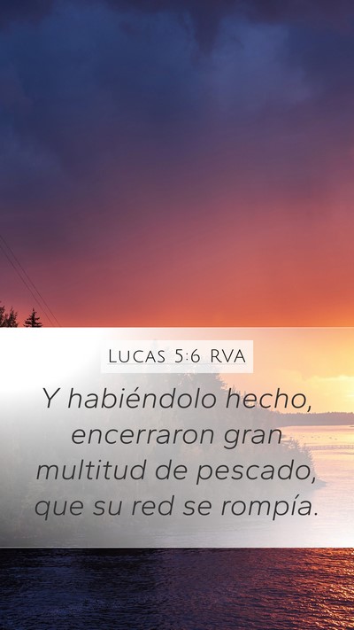 Lucas 5:6 RVA Mobile Phone Wallpaper - Y habiéndolo hecho, encerraron gran multitud de - Mobile Bible Verse Wallpaper