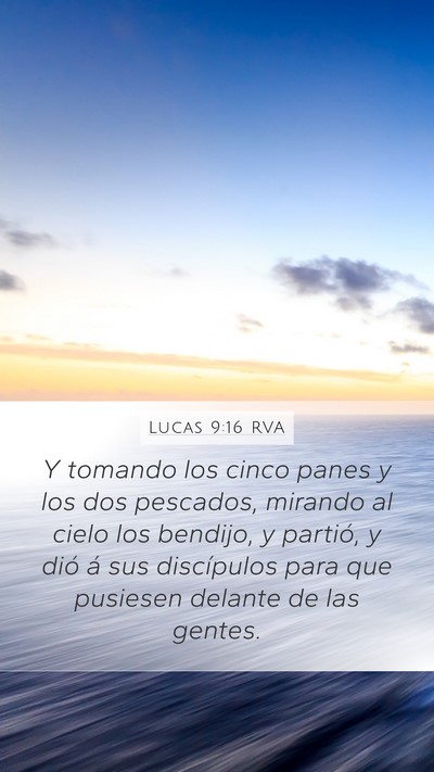 Lucas 9:16 RVA Mobile Phone Wallpaper - Y tomando los cinco panes y los dos pescados, - Mobile Bible Verse Wallpaper