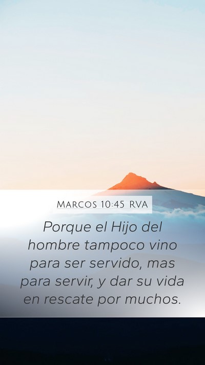 Marcos 10:45 RVA Bible Verse Image