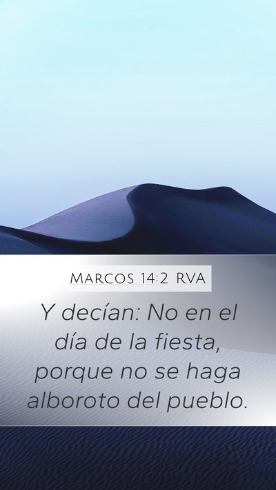 Marcos 14:2 RVA Bible Verse Image