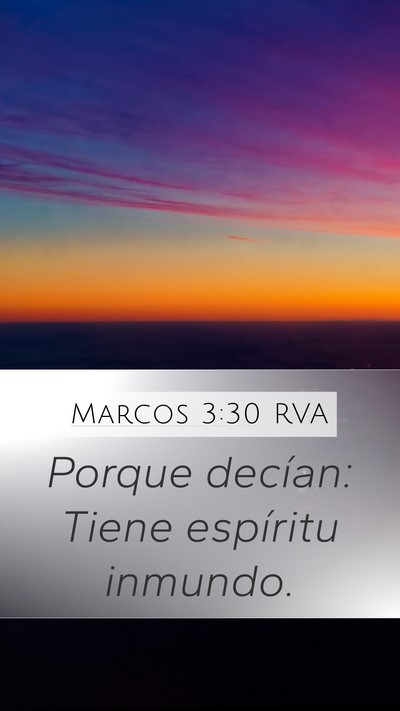 Marcos 3:30 RVA Bible Verse Image