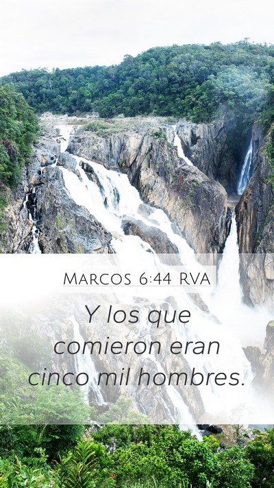 Marcos 6:44 RVA Mobile Phone Wallpaper - Y los que comieron eran cinco mil - Mobile Bible Verse Wallpaper
