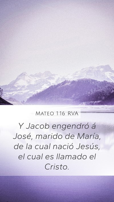 Mateo 1:16 RVA Mobile Phone Wallpaper - Y Jacob engendró á José, marido de María, de - Mobile Bible Verse Wallpaper